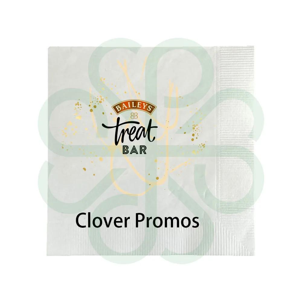 White 3 Ply Four Color Beverage Napkins CP1004