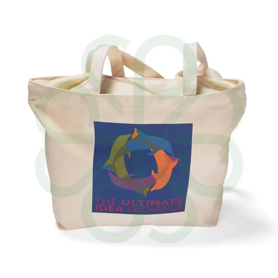 Zippered Canvas Cotton Tote Bag CP1097