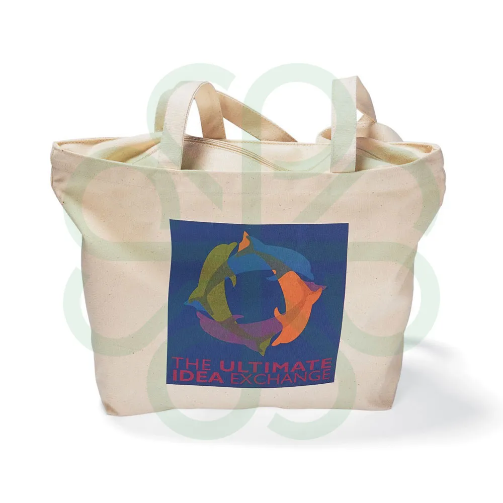 Zippered Canvas Cotton Tote Bag CP1097