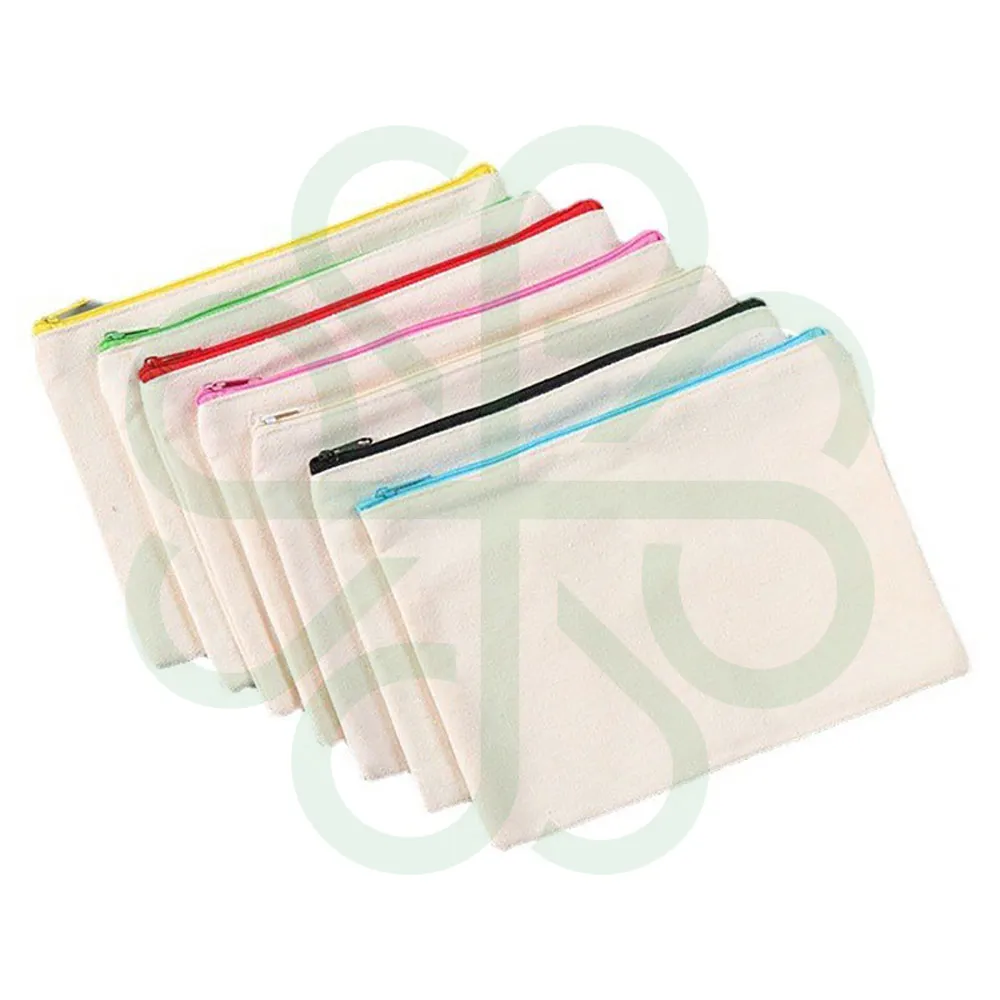 Cotton Canvas Zipper Makeup Pencil Bag Pouch CP1411